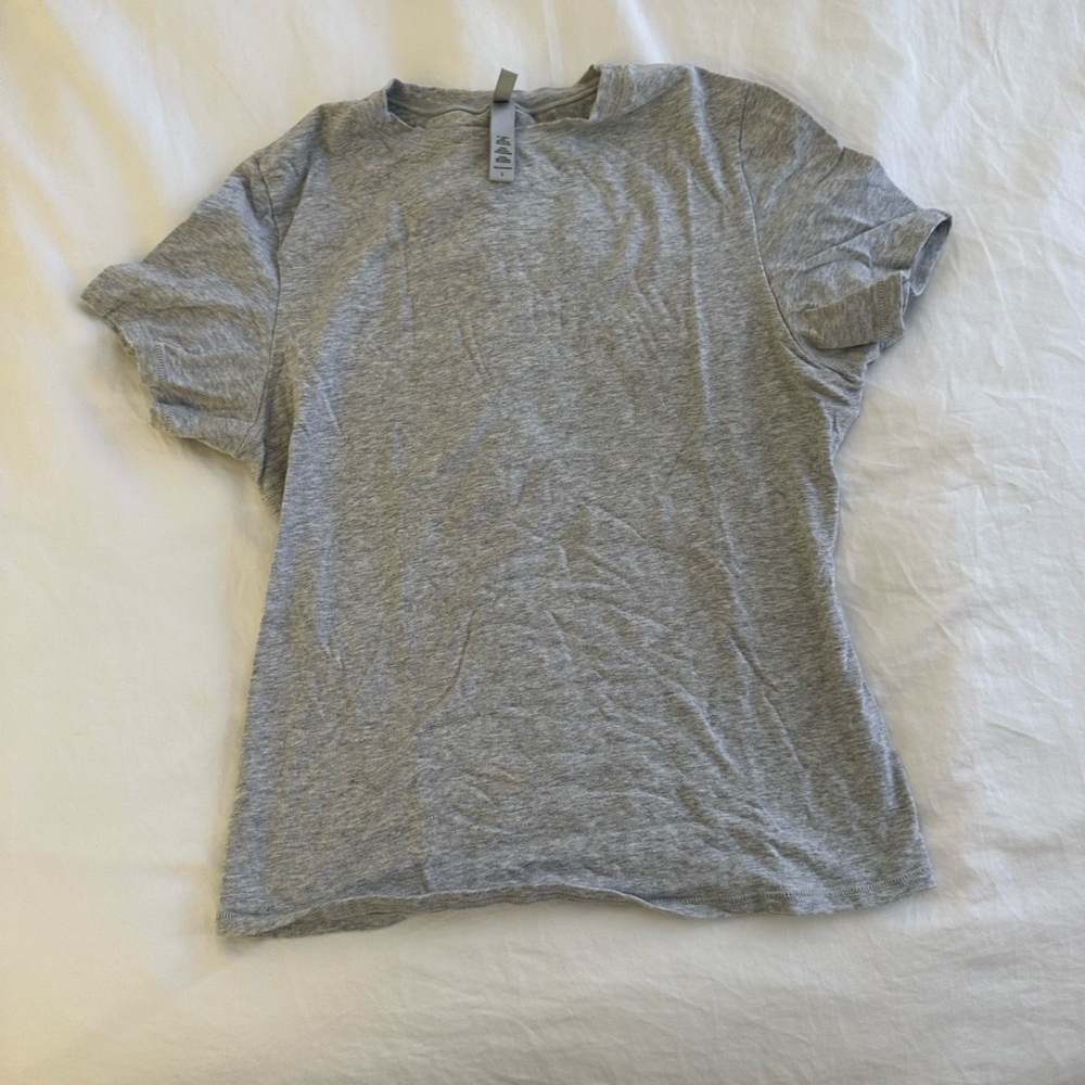 SKIMS Gray Short Sleeve Tee Classic Crew Neck